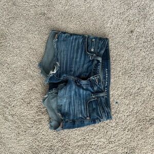 American Eagle Outfitters Distressed Blue Denim Shorts